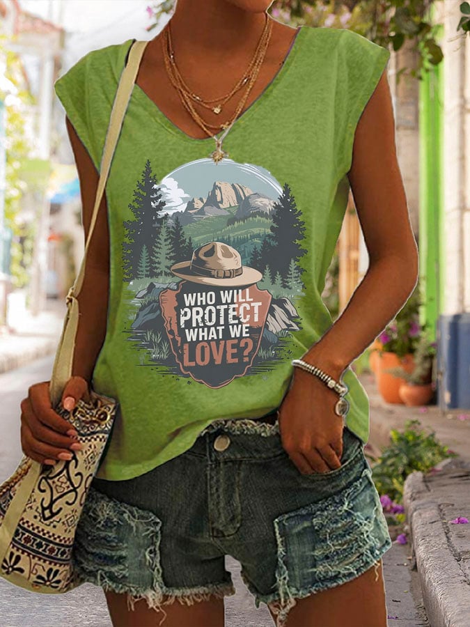 Women's Who Will Protect What We Love Print Tank Top