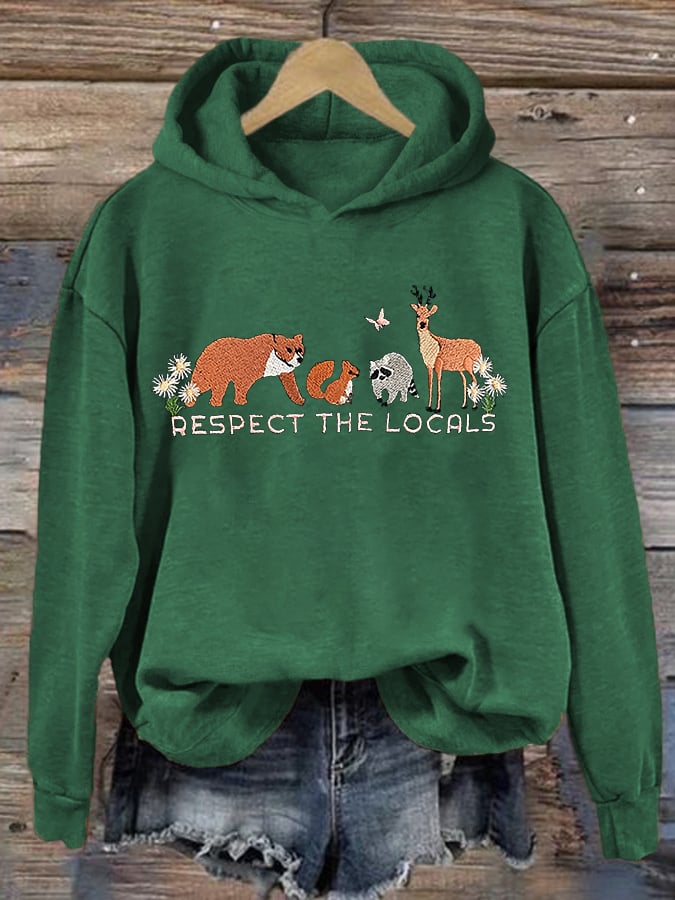 Women's Retro Respect The Local Printed Hoodie