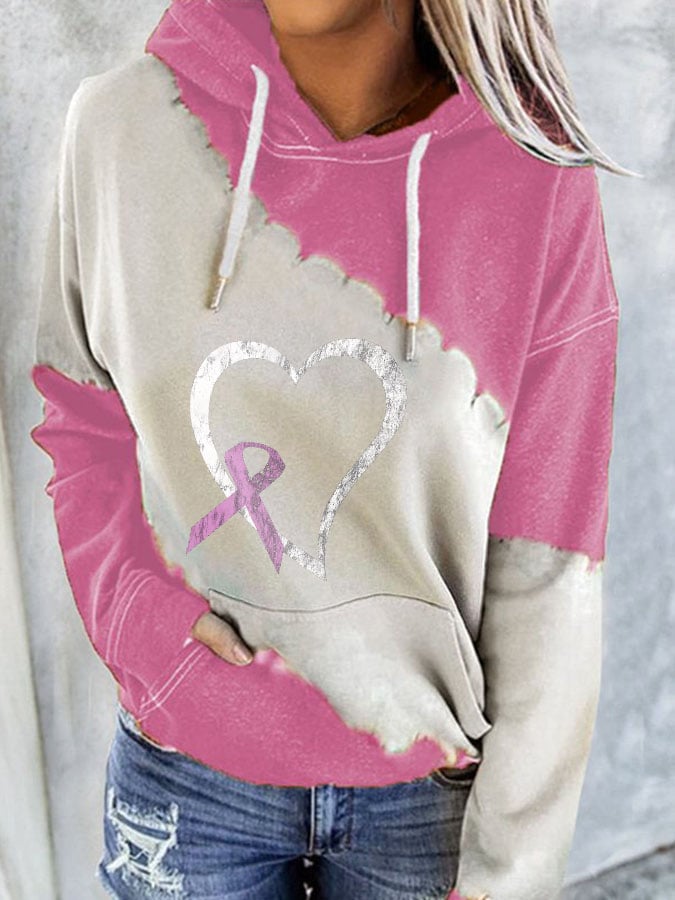 Breast Cancer Awareness Print Hoodie