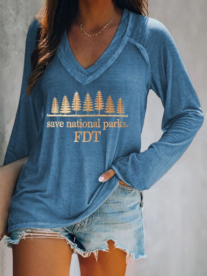 Women's Retro Save National Parks FDT Print T-Shirt