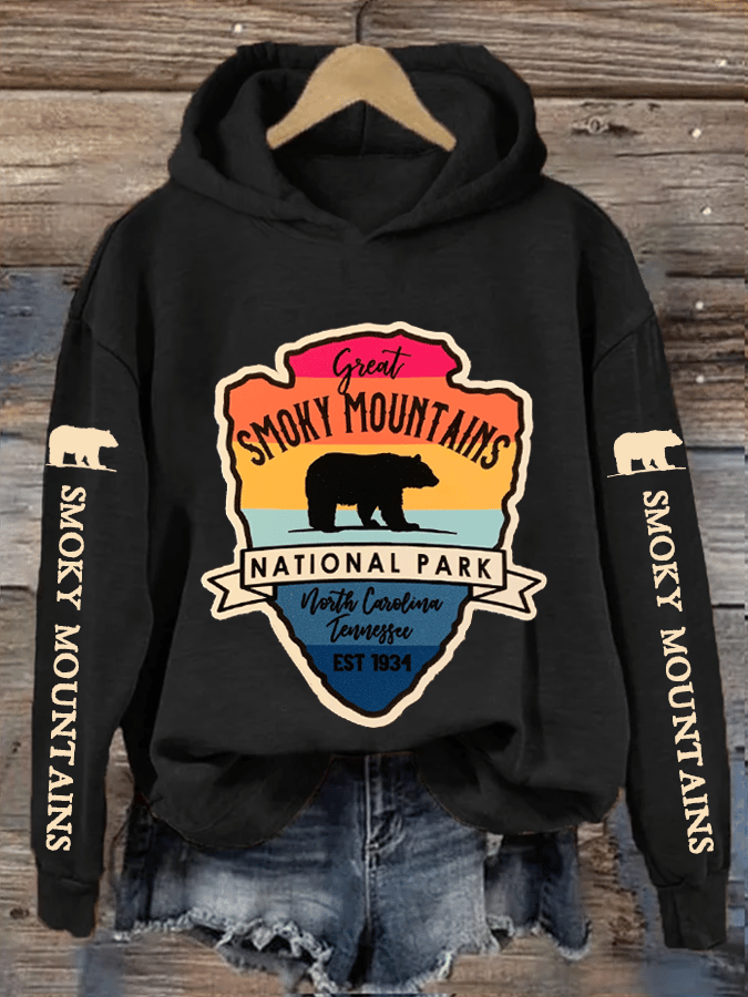 Women's Smoky Mountains National Park Heat Transfer Hood Sweatshirt