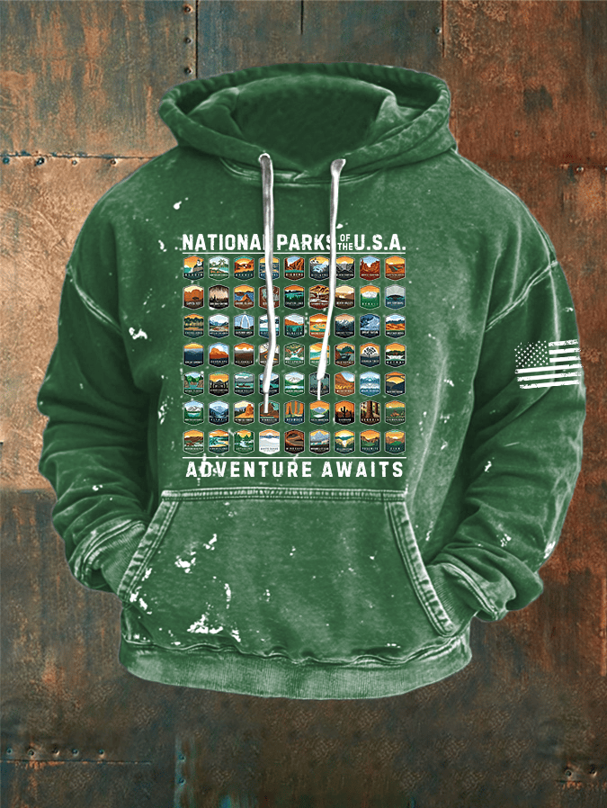 Men's National Parks Of The USA Print Hoodie