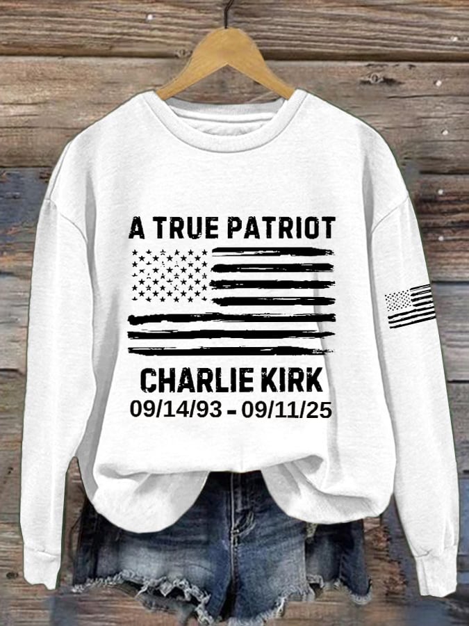 Women's Retro A True Patriot Print Sweatshirt