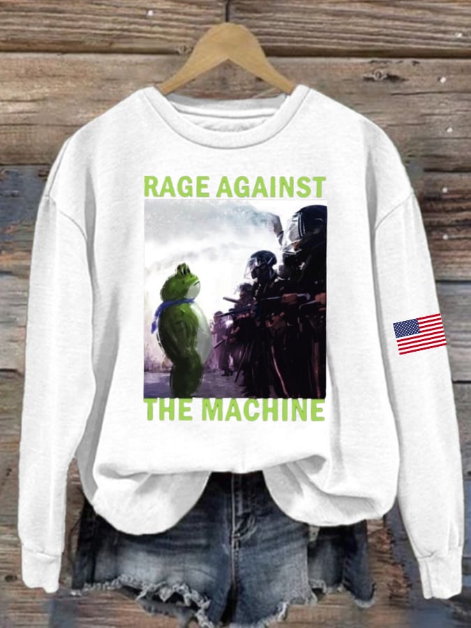 Women's Portland Frog Print Casual Sweatshirt