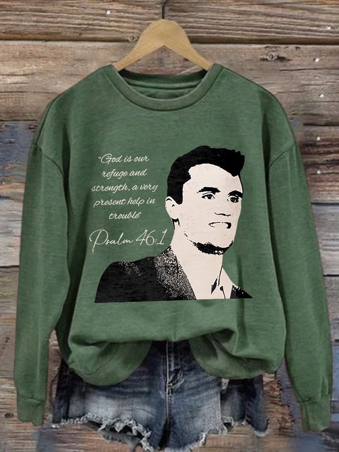 Retro God Is Our Refuge And Strength, A Very Present Help In Trouble Psalm 46:1 Print Sweatshirt