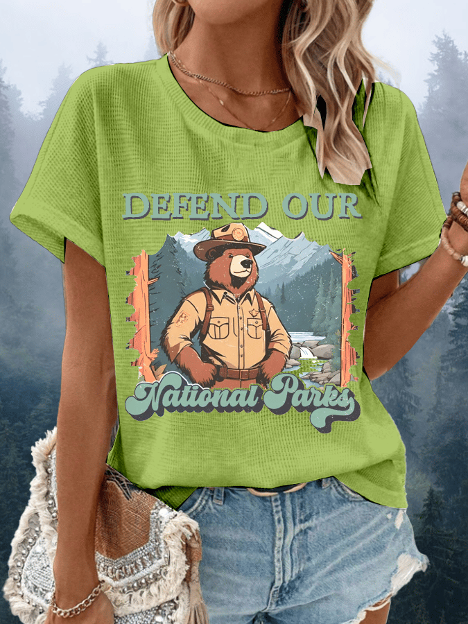 Women's Protect National Parks Waffle Crew Neck T-Shirt