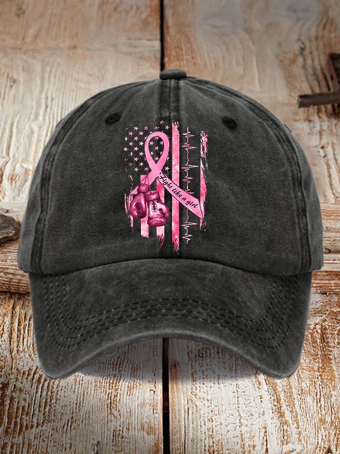 Women's Casual Breast Cancer Awareness Print Baseball Cap
