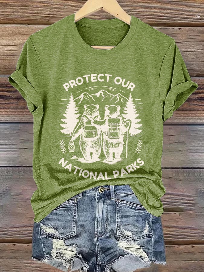 Retro Protect Our National Parks Print T-Shirt