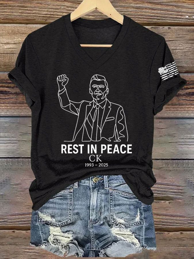 Women's Commemorative Leader Print V-Neck T-Shirt