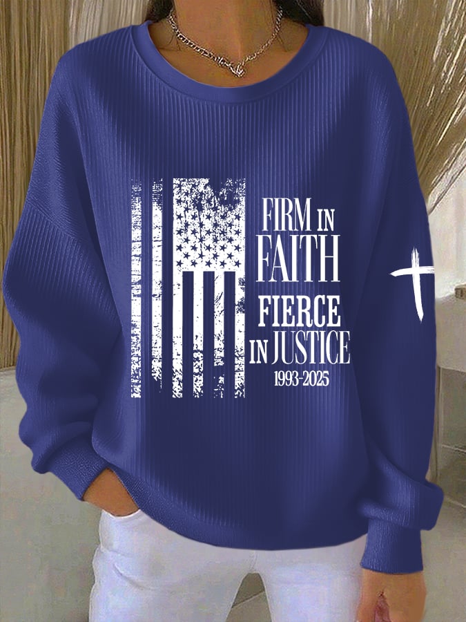 Women's Firm In Faith Fierce In Justice Print Casual Sweatshirt
