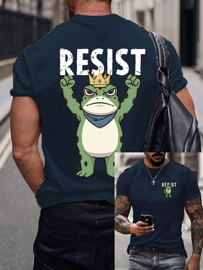 Men's Resist Frog Printed Casual T-shirt