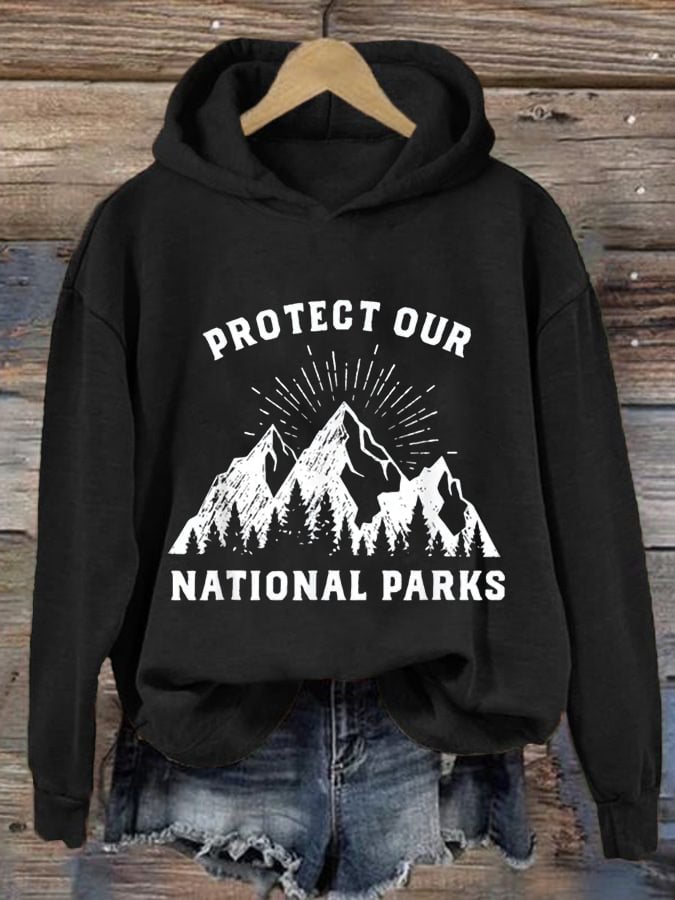 Women's Protect Our National Parks Hot Spots Print Hoodie