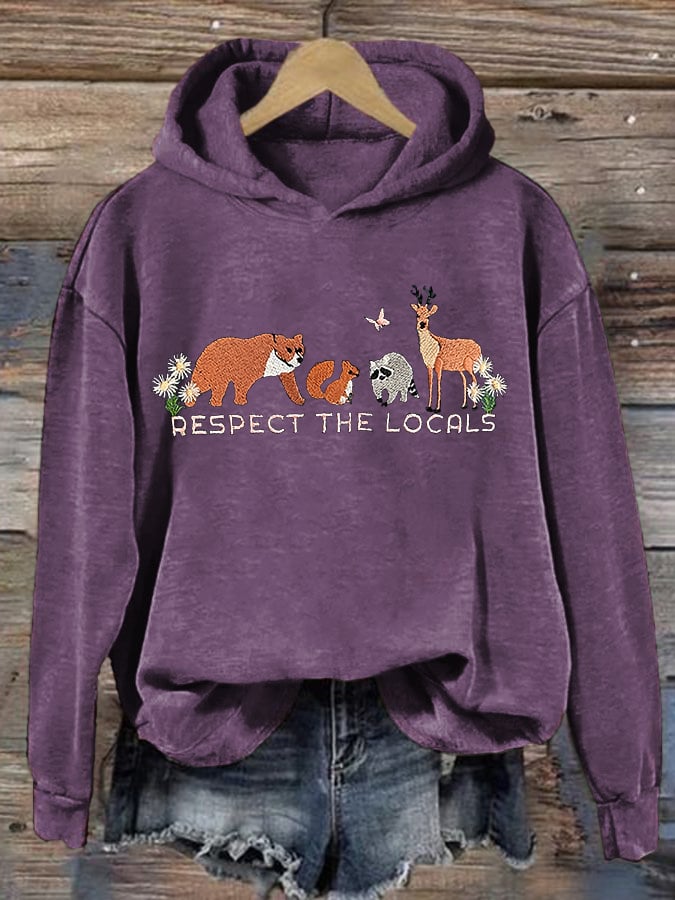 Women's Retro Respect The Local Printed Hoodie
