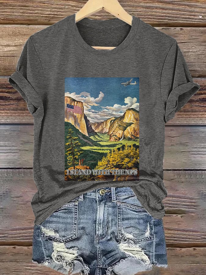 Retro I Stand With The NPS Print T-Shirt