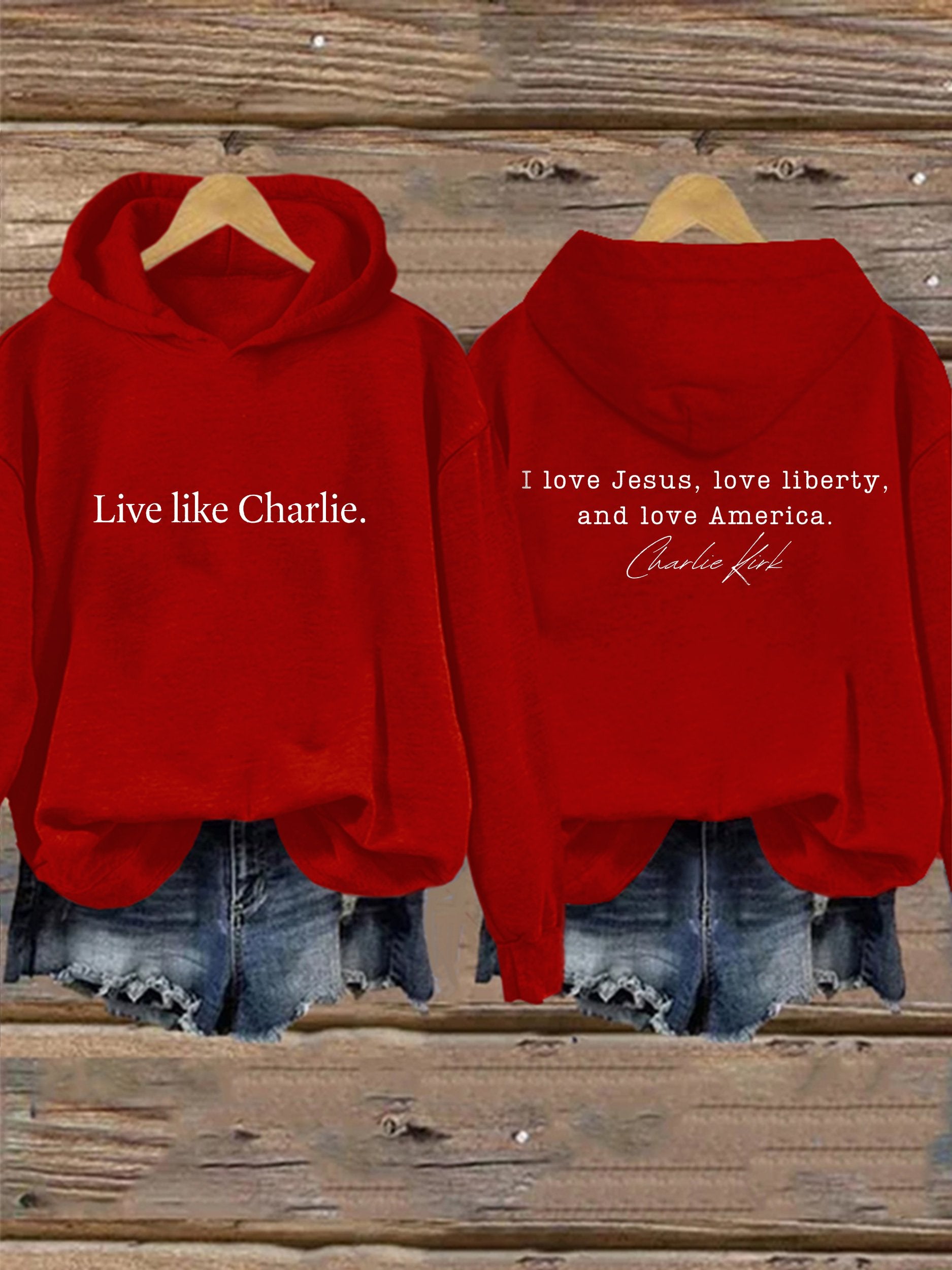 Retro Live Like I Love Jesus, Love Liberty, And Love America Print Hoodie
