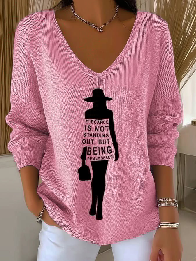 Women'S Elegance is not standing out, but being remembered Print Casual T-Shirt