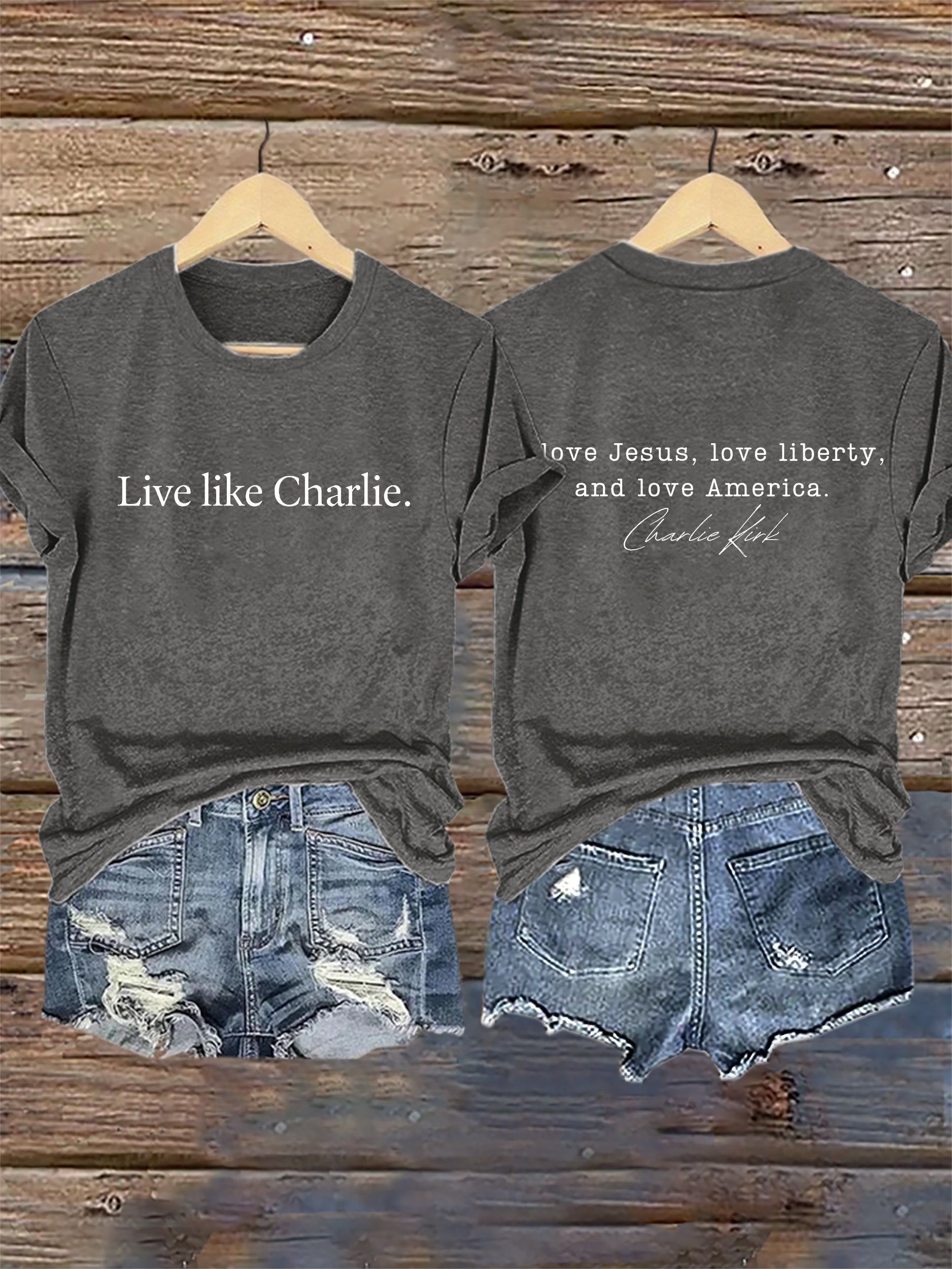 Retro Live Like I Love Jesus, Love Liberty, And Love America Print T-Shirt