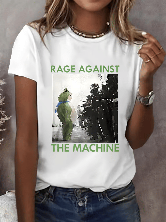 Women's Portland Frog Resist Printed Casual T-Shirt