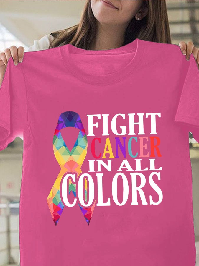 Breast Cancer Print Casual T-Shirt