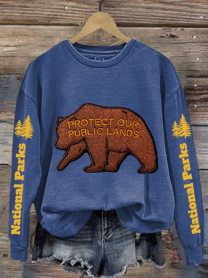 Women'S Protect Our Public Lands National Parks Print Sweatshirt