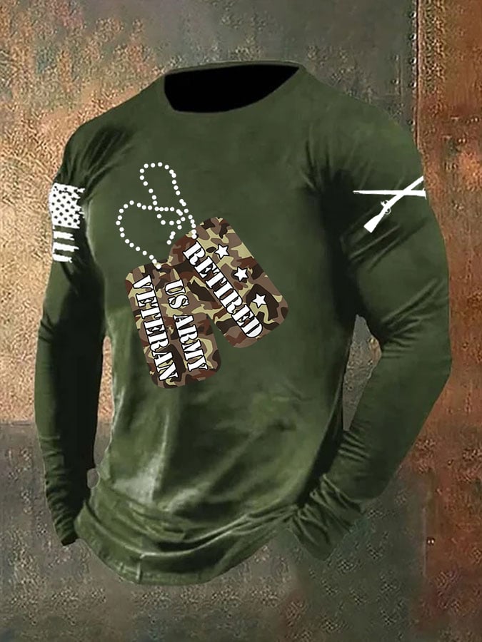 Men's Vintage Veteran Print T-Shirt