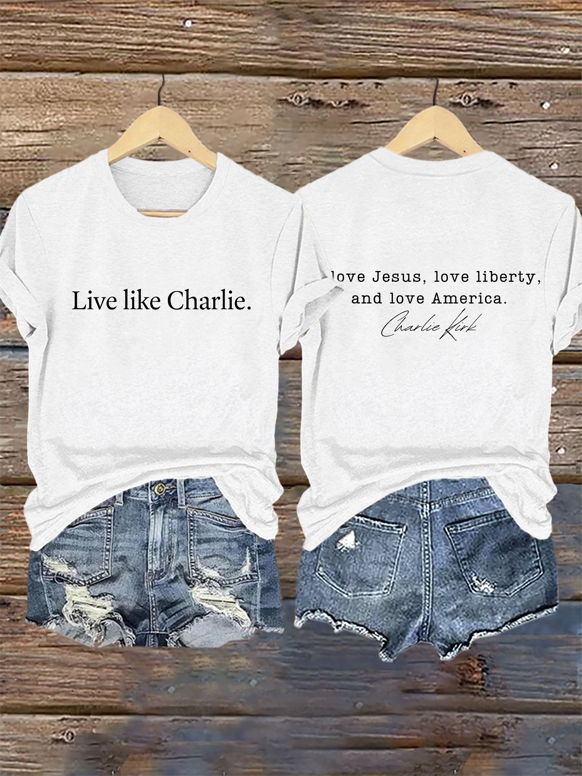 Retro Live Like I Love Jesus, Love Liberty, And Love America Print T-Shirt