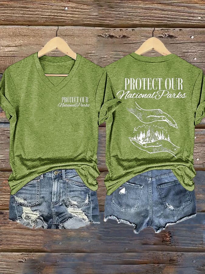 Women's Retro Protect Our National Park Print T-Shirt
