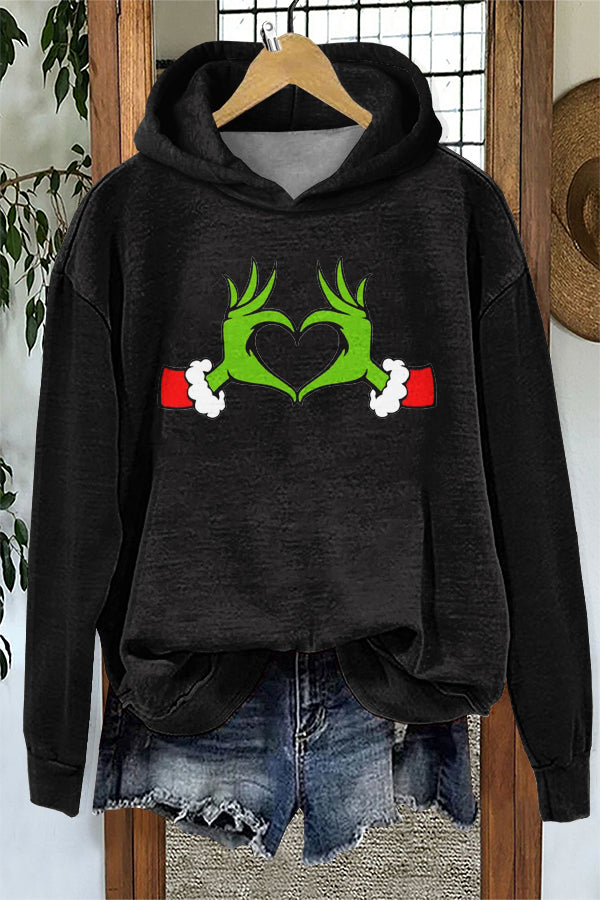 Cute Christmas Grinch Print Sweatshirt