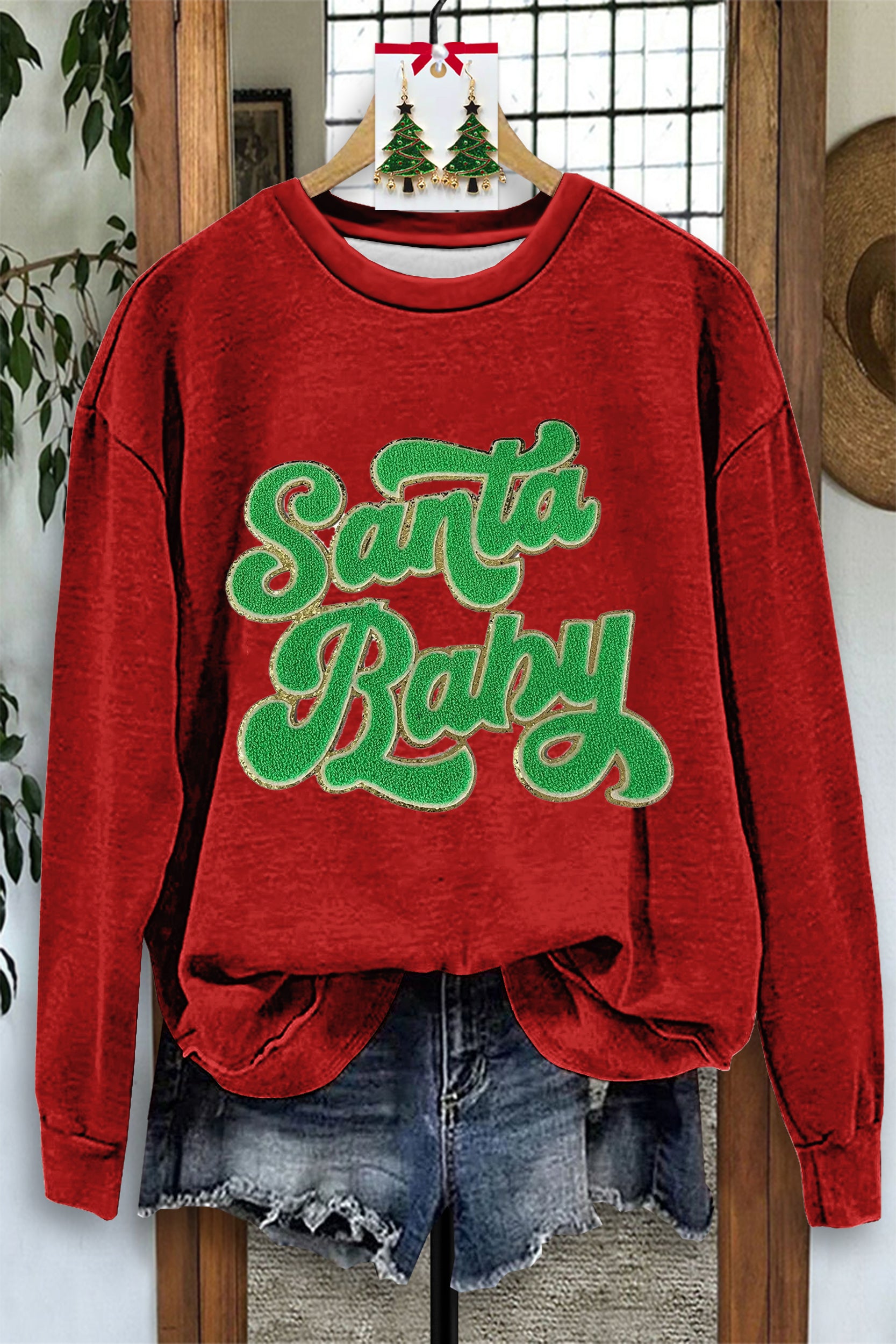 Beautiful Christmas Baby Embroidered Sweatshirt