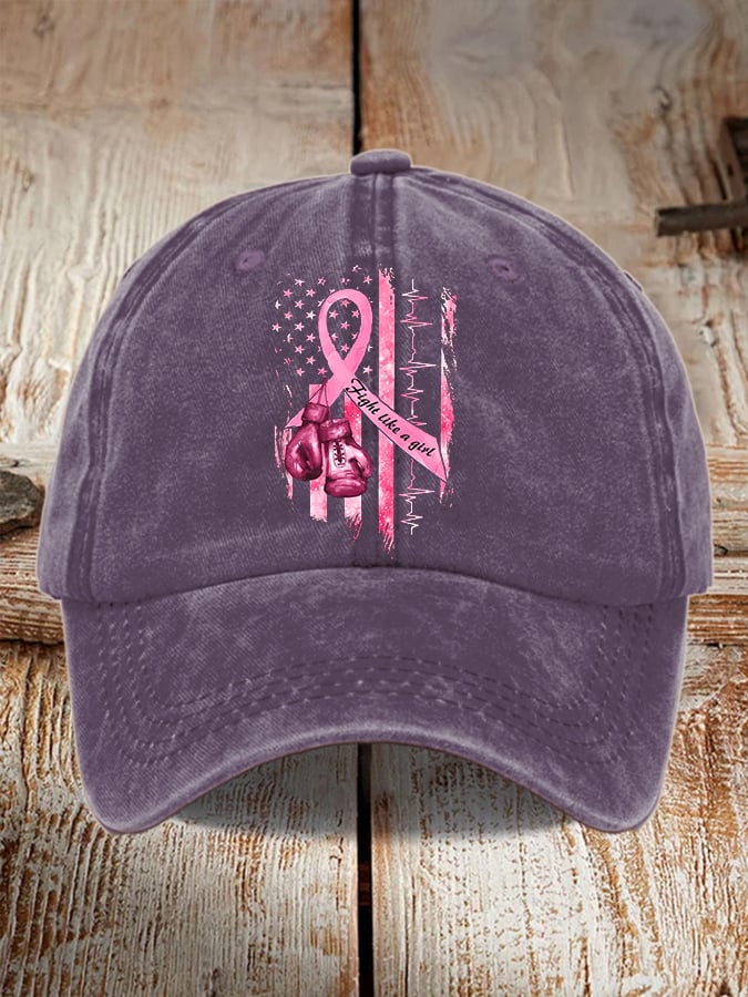 Women's Casual Breast Cancer Awareness Print Baseball Cap