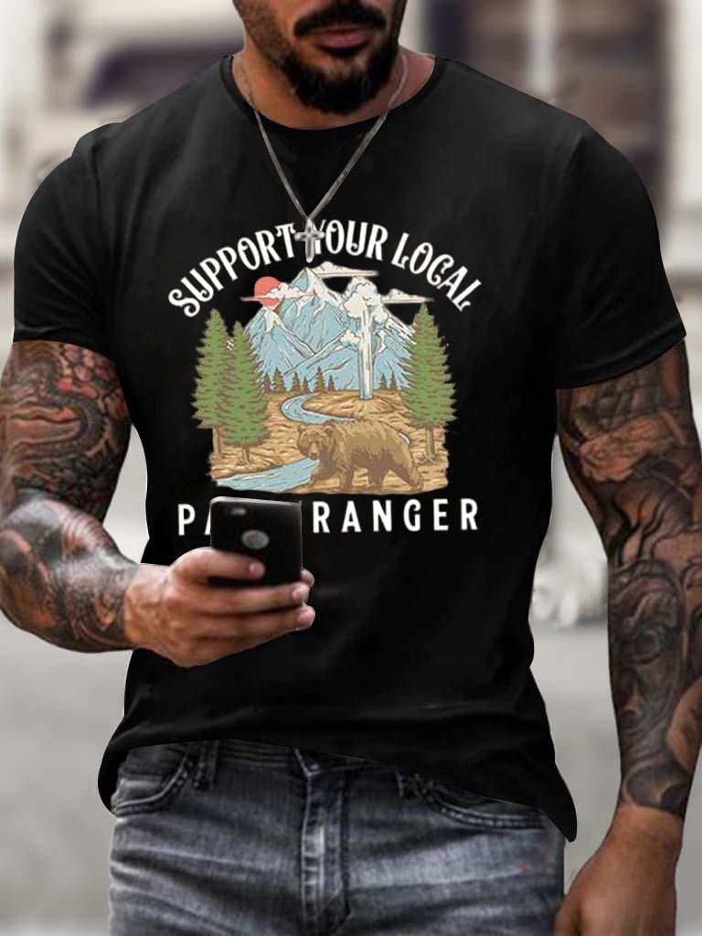 Men's Support Your Local Park Ranger Print T-Shirt