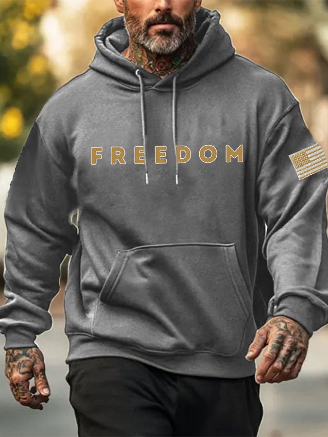 Men's Retro Freedom Print Hoodie