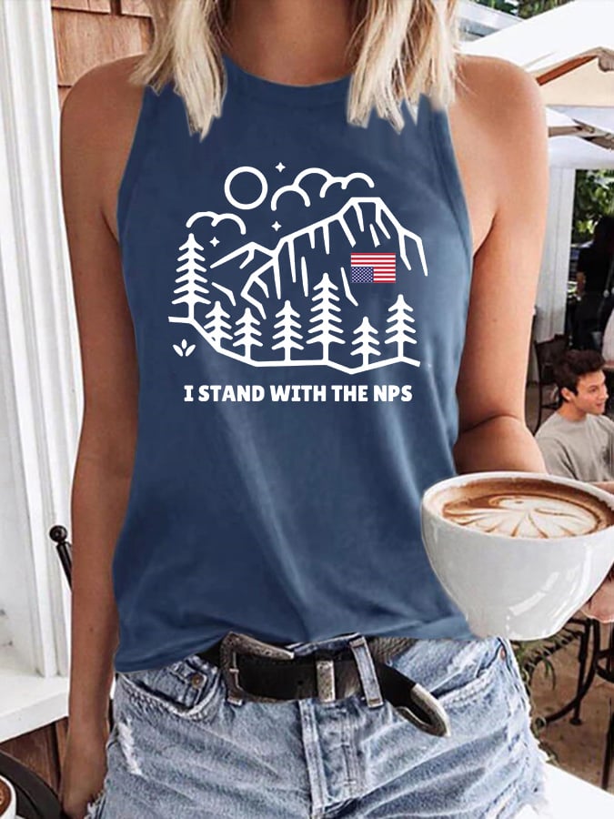 Retro I Stand With The NPS National Park Support Print Vest