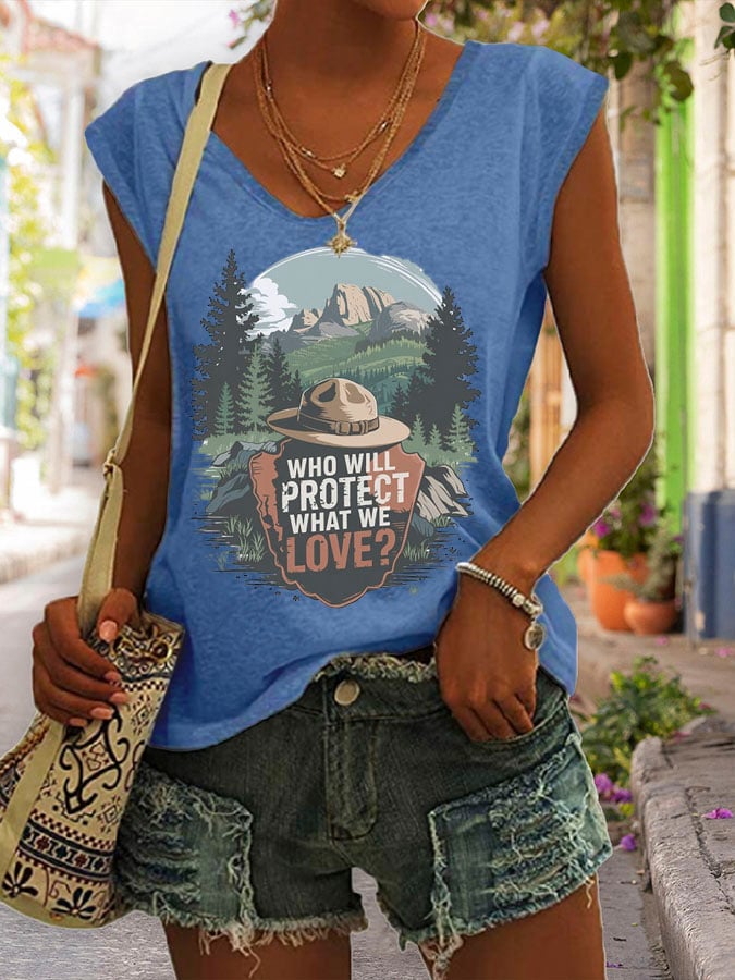 Women's Who Will Protect What We Love Print Tank Top