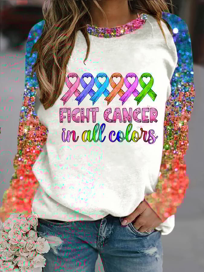 Breast Cancer Print Sweatshirt