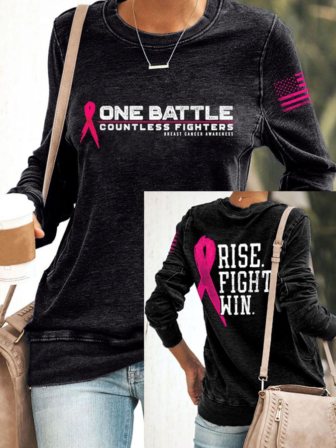Women'S Breast Cancer Printed Casual Sweatshirt