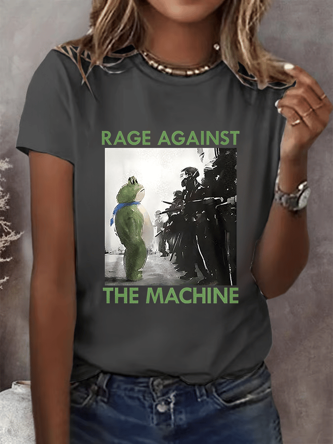 Women's Portland Frog Resist Printed Casual T-Shirt