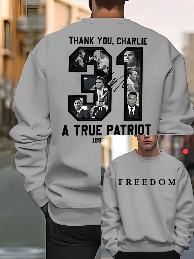 Men's freedom Print Casual Sweatshirt