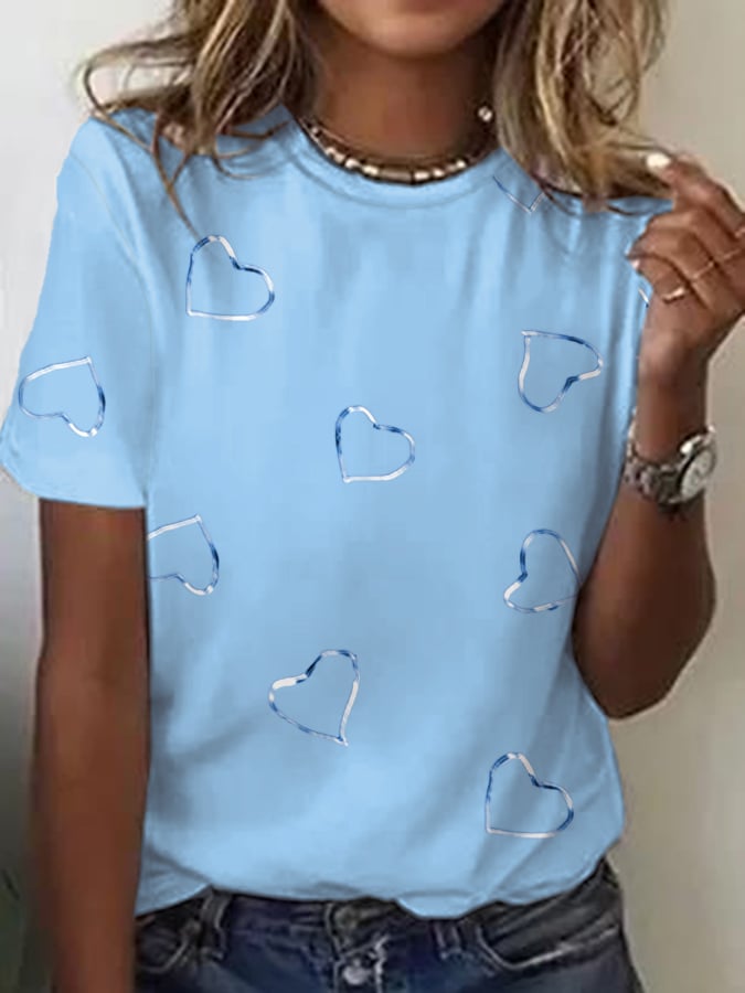 Women's Breast Cancer Awareness Print Casual T-Shirt