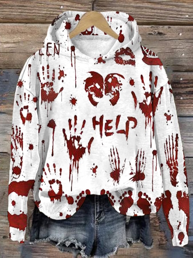 Women'S Halloween Bloody Printed Sweatshirt