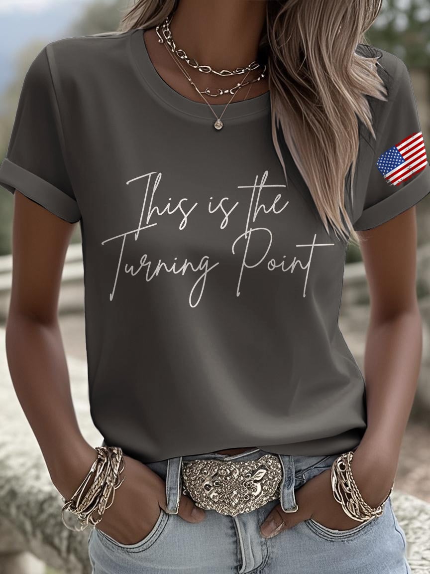 Retro This Is The Turning Point Print T-Shirt