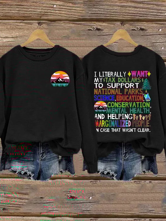 Women's Support National Parks Printed Sweatshirt