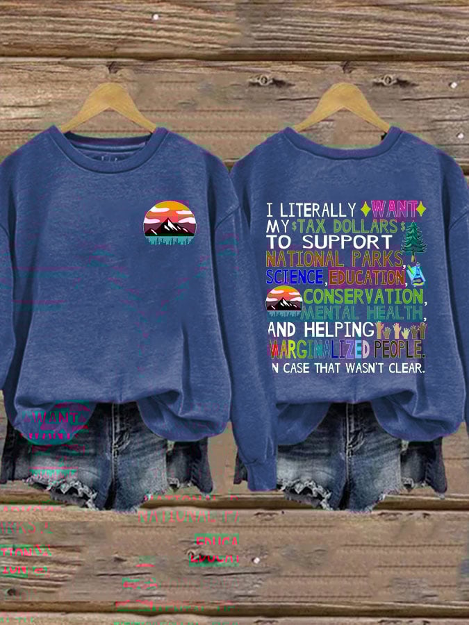 Women's Support National Parks Printed Sweatshirt