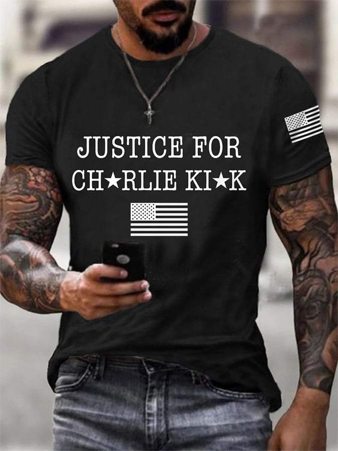 Men's Justice For Print short-sleeved T-shirt