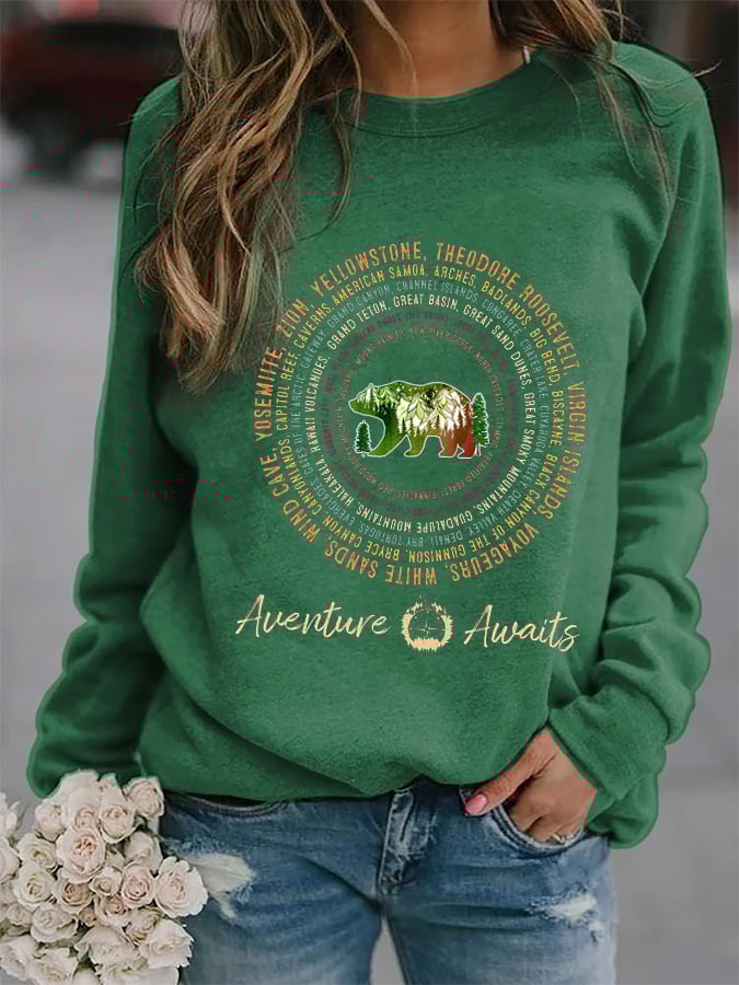 Women's National Parks Explore, Protect, Preserve Print Sweatshirt