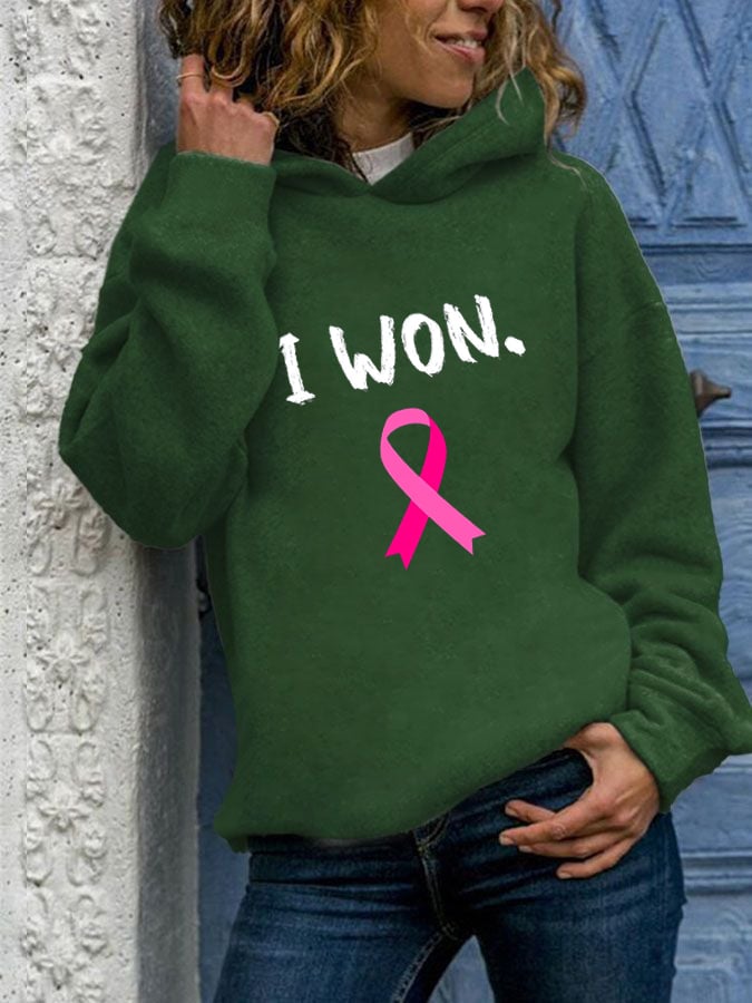 Women's Breast Cancer Survivor Casual Long Sleeve Hoodie