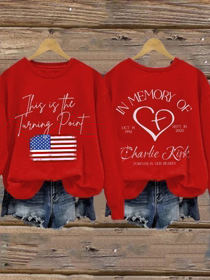 Retro This Is The Turning Point In Memory Of Forever In Our Hearts Print Sweatshirt