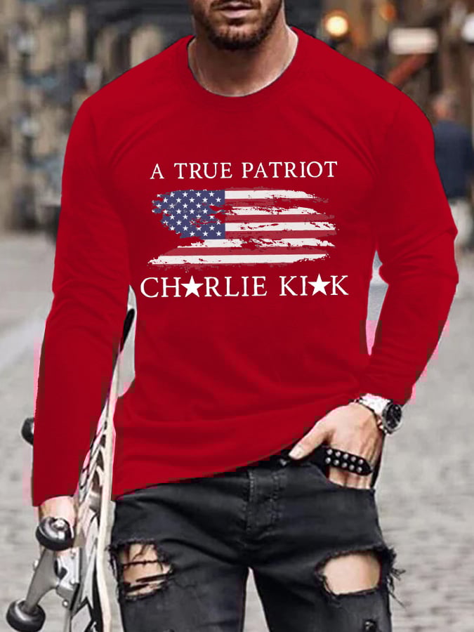 Men'S Freedom American Flag Print T-Shirt