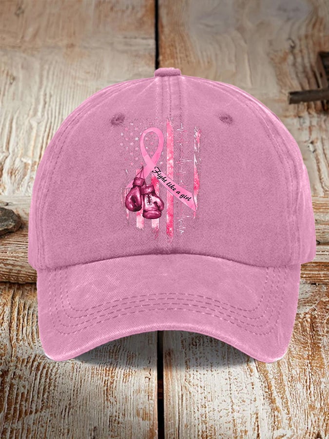 Women's Casual Breast Cancer Awareness Print Baseball Cap