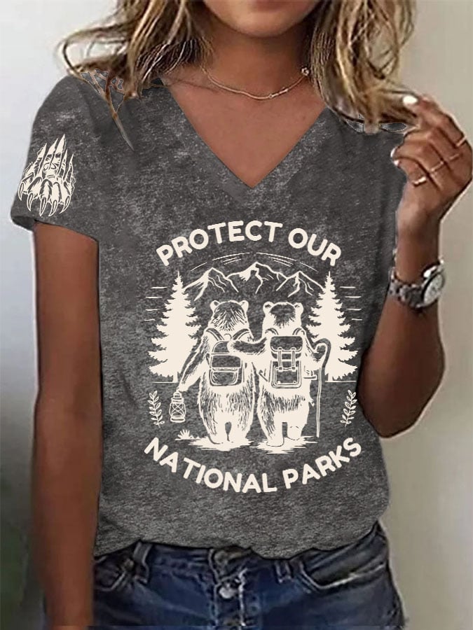 Women's Retro Protect Our National Parks Print T-Shirt
